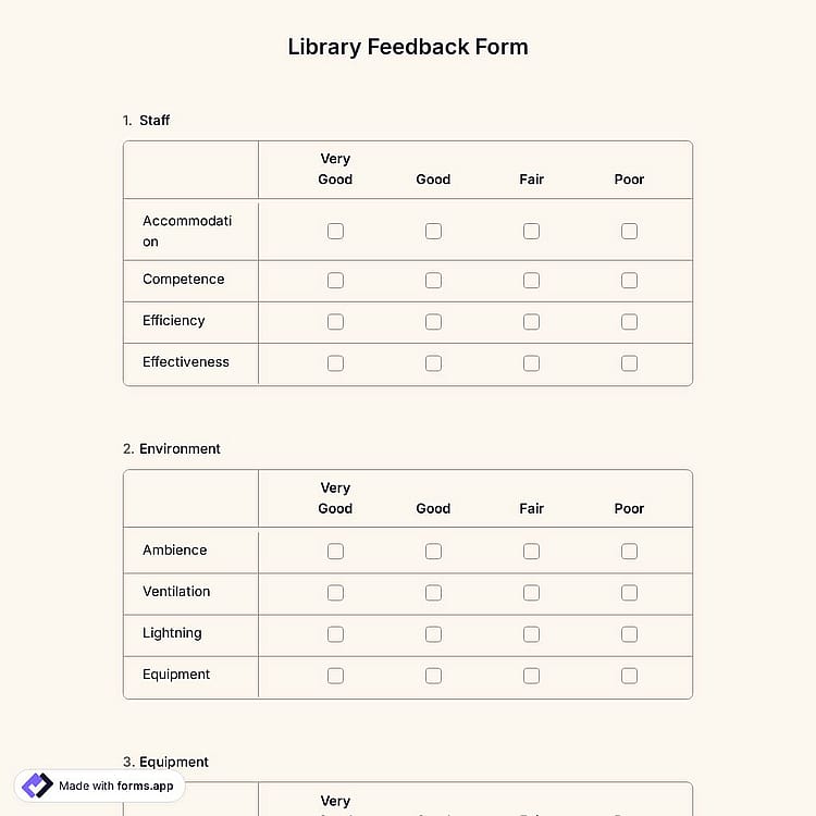 Library Feedback Form