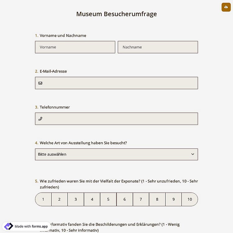 Museum Besucherumfrage