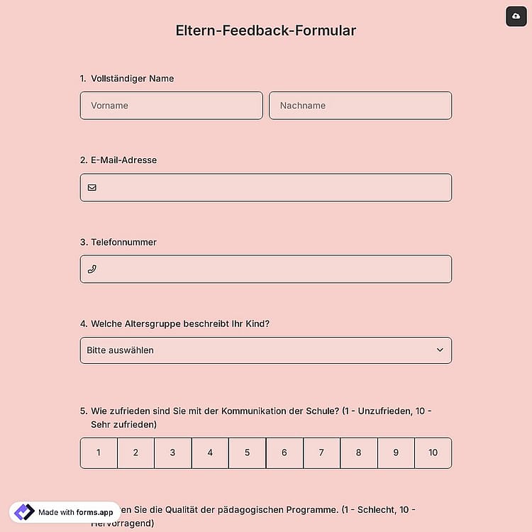 Eltern-Feedback-Formular