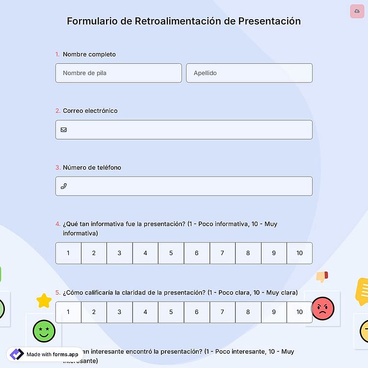 Formulario de Retroalimentación de Presentación