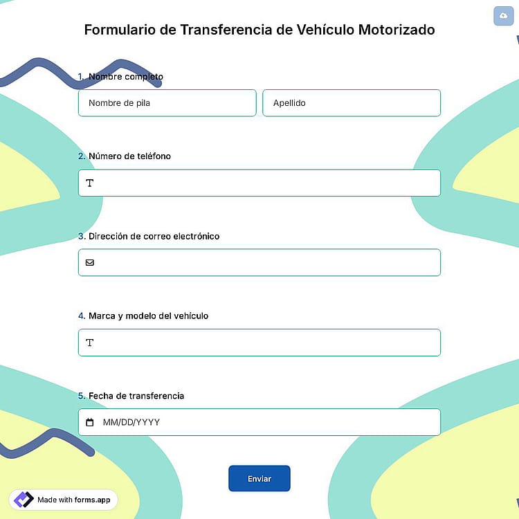 Formulario de Transferencia de Vehículo Motorizado
