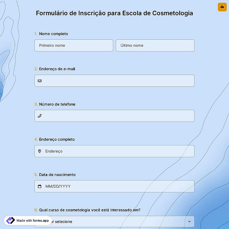 Formulário de Inscrição para Escola de Cosmetologia
