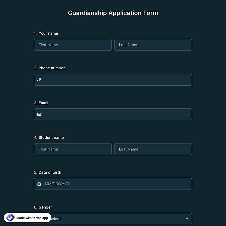 Guardianship Application Form