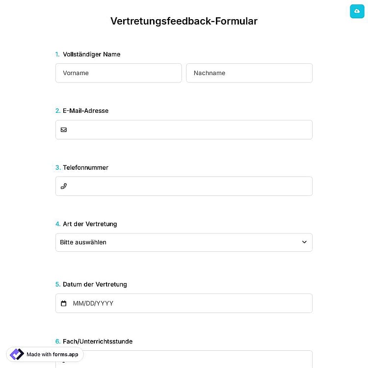 Vertretungsfeedback-Formular