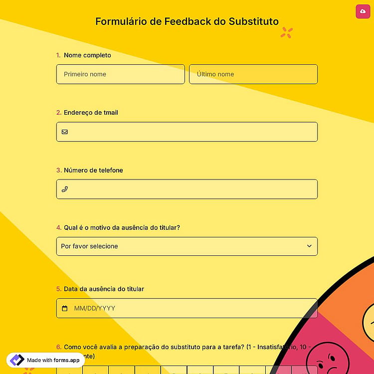 Formulário de Feedback do Substituto
