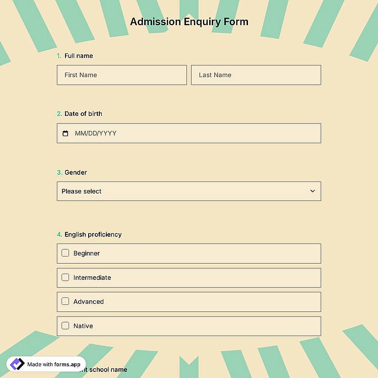 Admission Enquiry Form