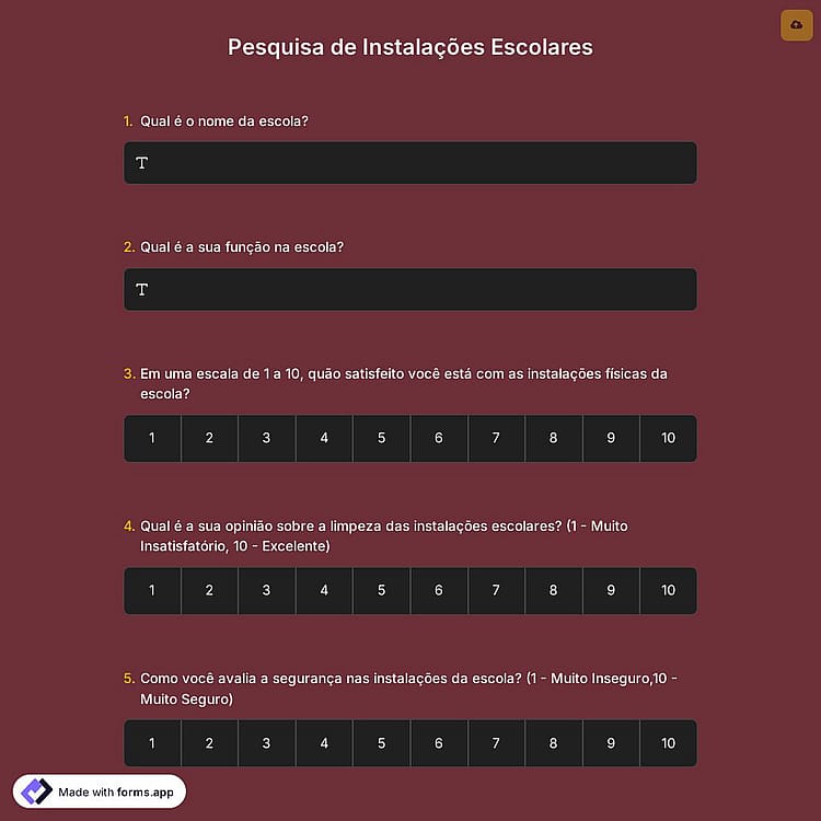 Pesquisa de Instalações Escolares