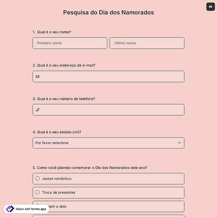 Pesquisa do Dia dos Namorados