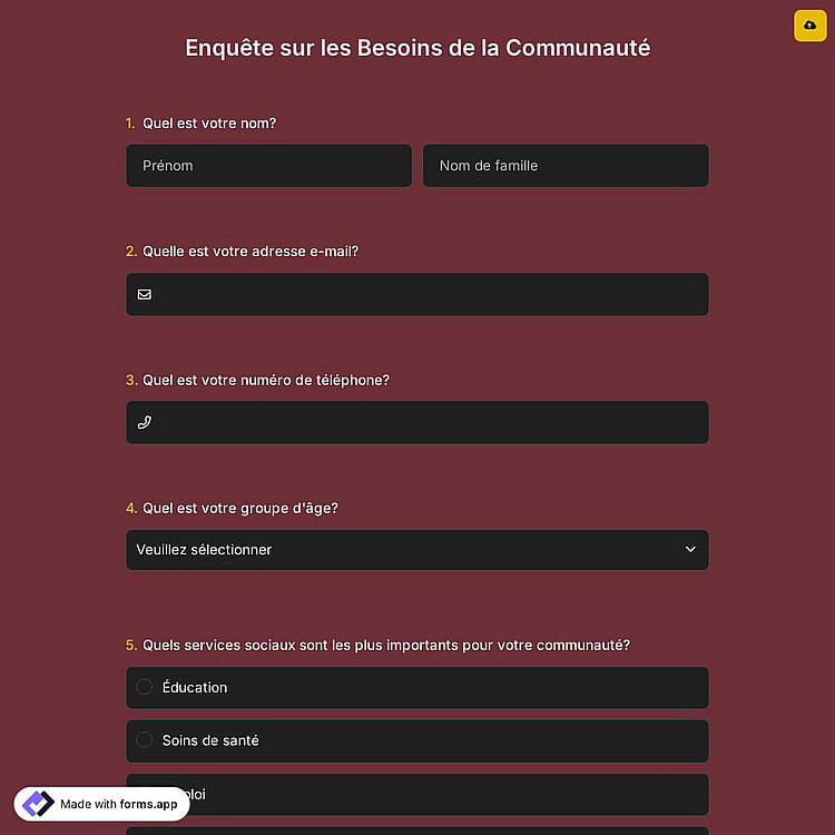 Enquête sur les Besoins de la Communauté