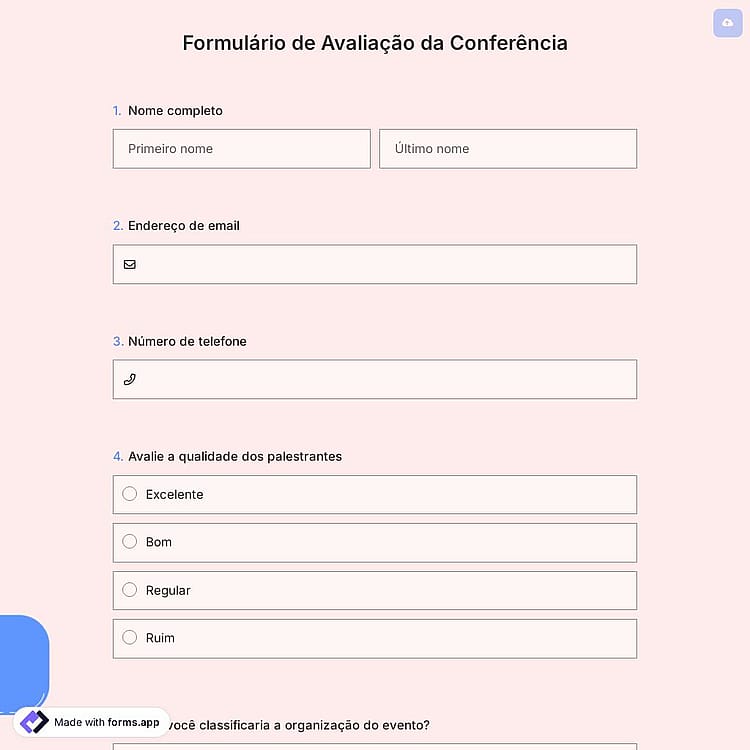Formulário de Avaliação da Conferência