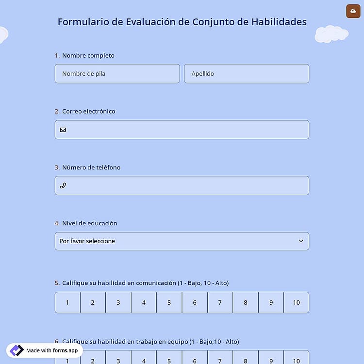 Formulario de Evaluación de Conjunto de Habilidades