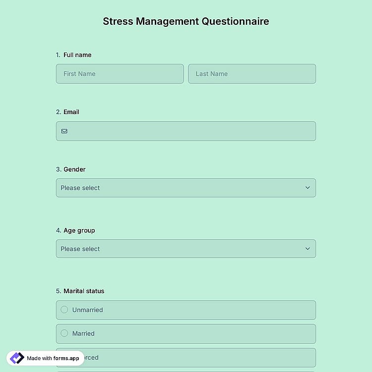 Stress Management Questionnaire