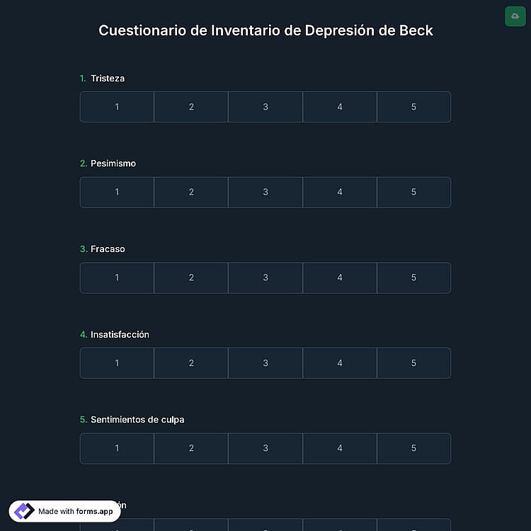 Cuestionario de Inventario de Depresión de Beck