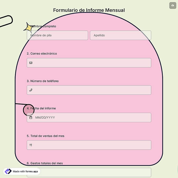 Formulario de Informe Mensual