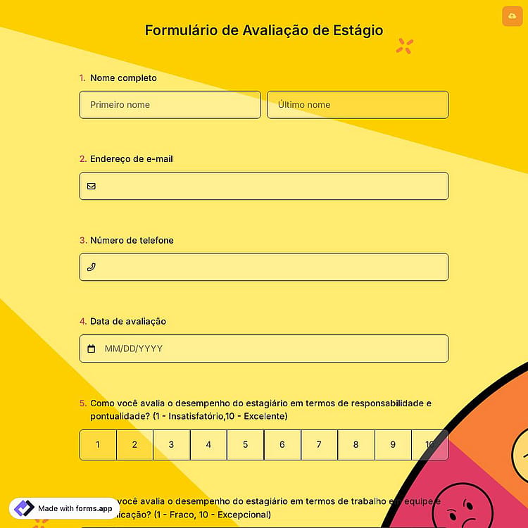 Formulário de Avaliação de Estágio