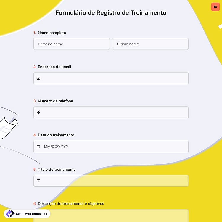 Formulário de Registro de Treinamento