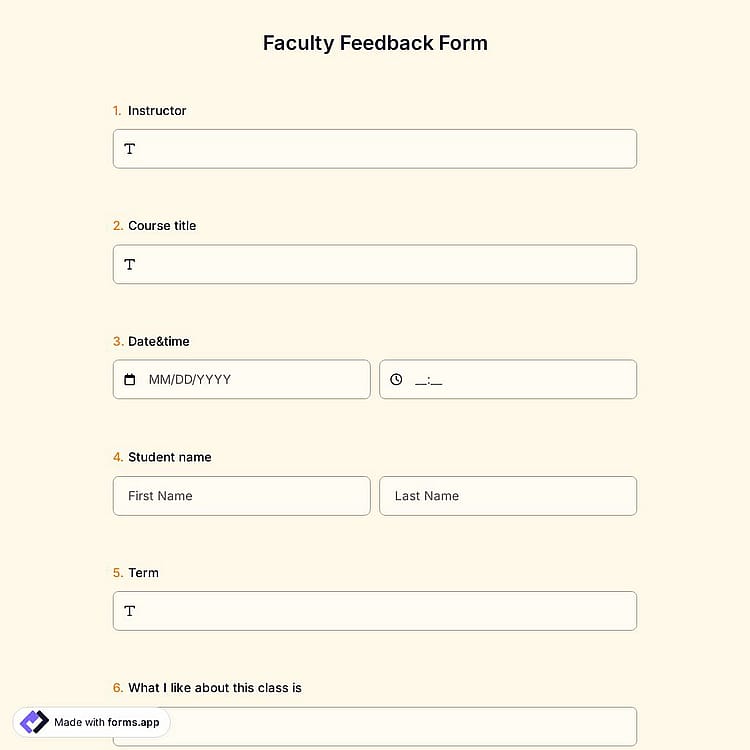 Faculty Feedback Form