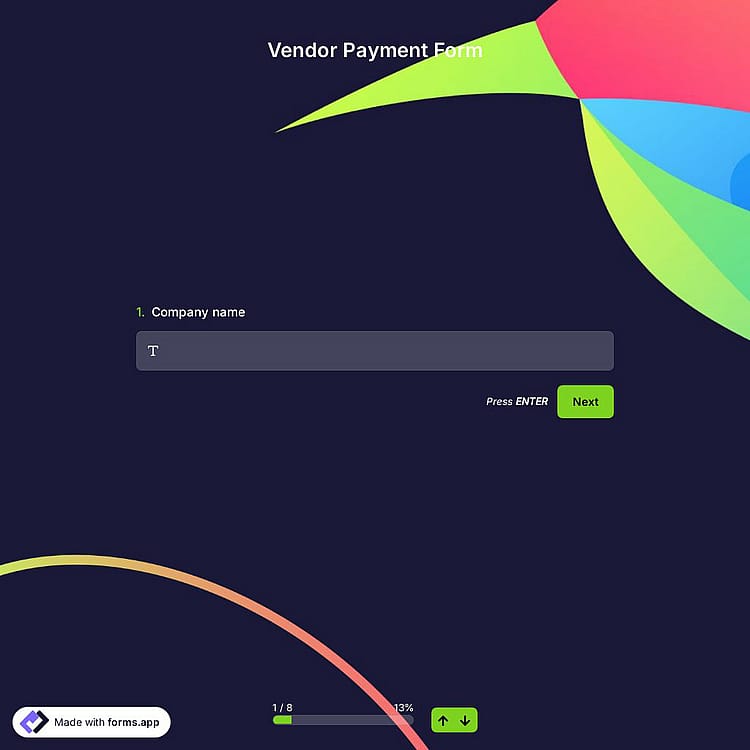 Vendor Payment Form