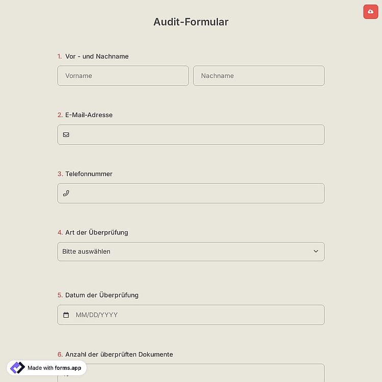 Audit-Formular