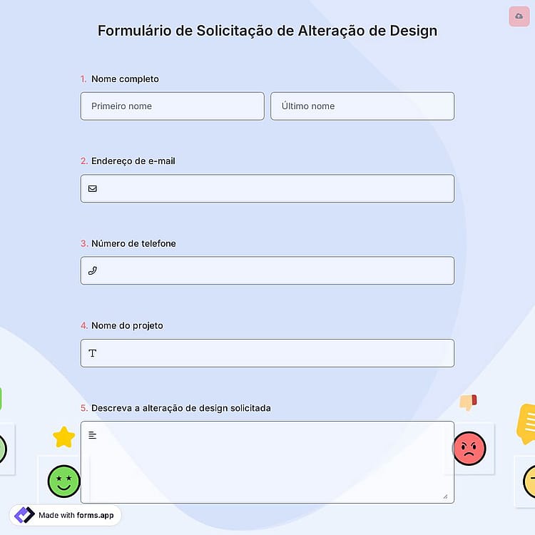 Formulário de Solicitação de Alteração de Design