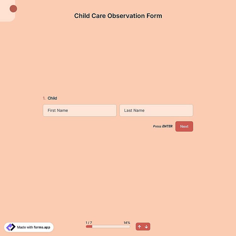 Child Care Observation Form