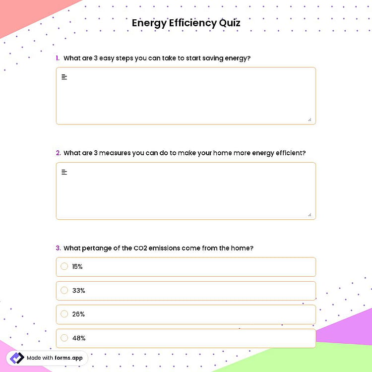 Energy Efficiency Quiz