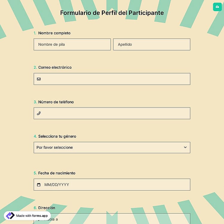 Formulario de Perfil del Participante