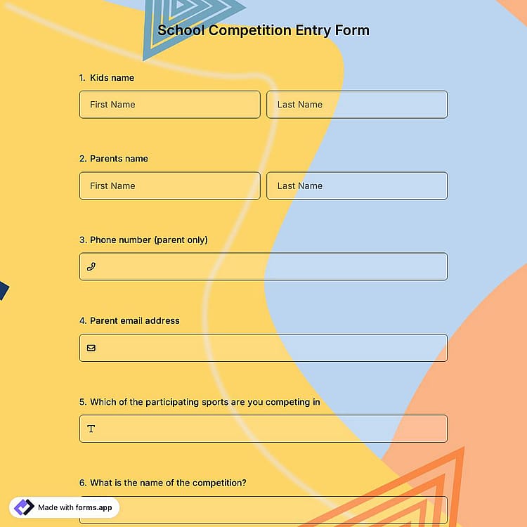 School Competition Entry Form