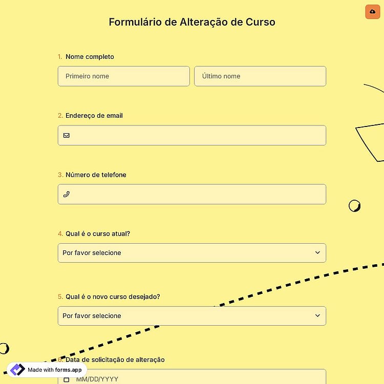 Formulário de Alteração de Curso