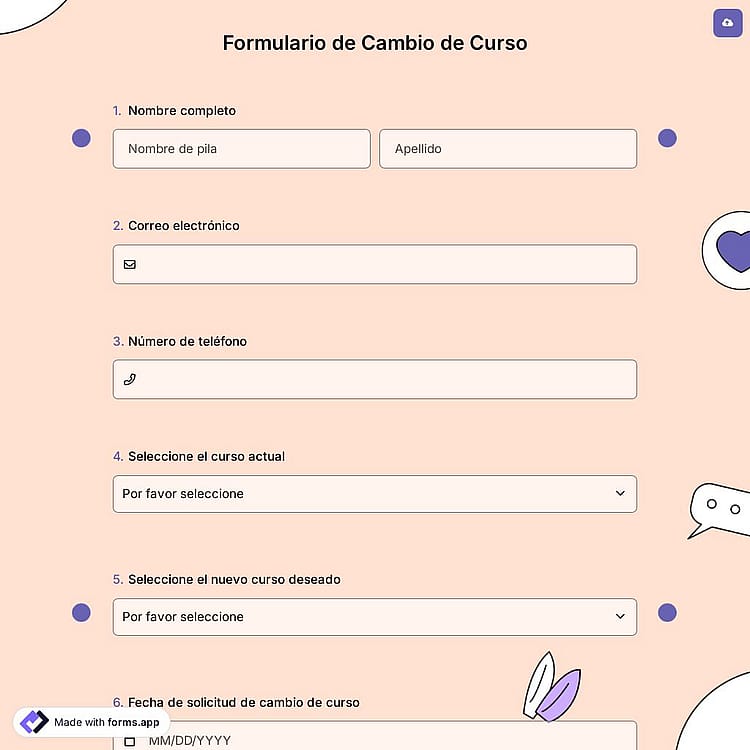 Formulario de Cambio de Curso