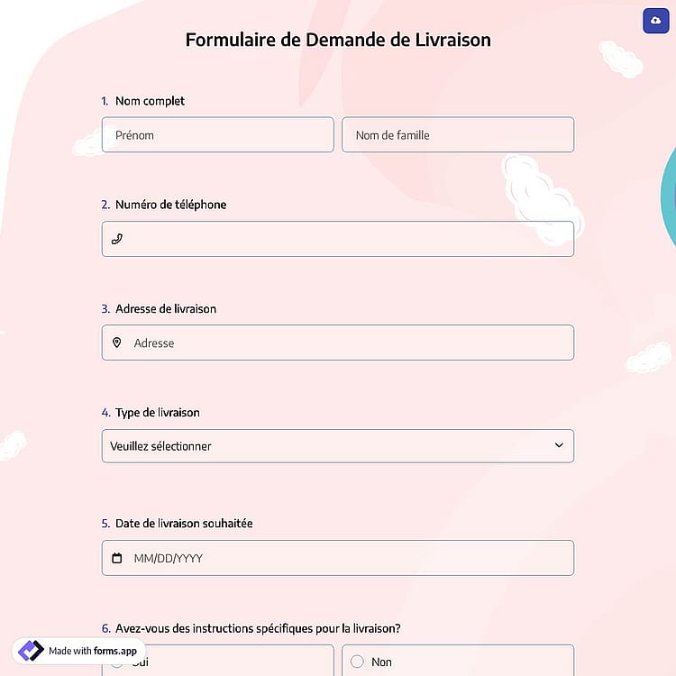 Formulaire de Demande de Livraison