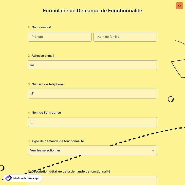 Formulaire de Demande de Fonctionnalité