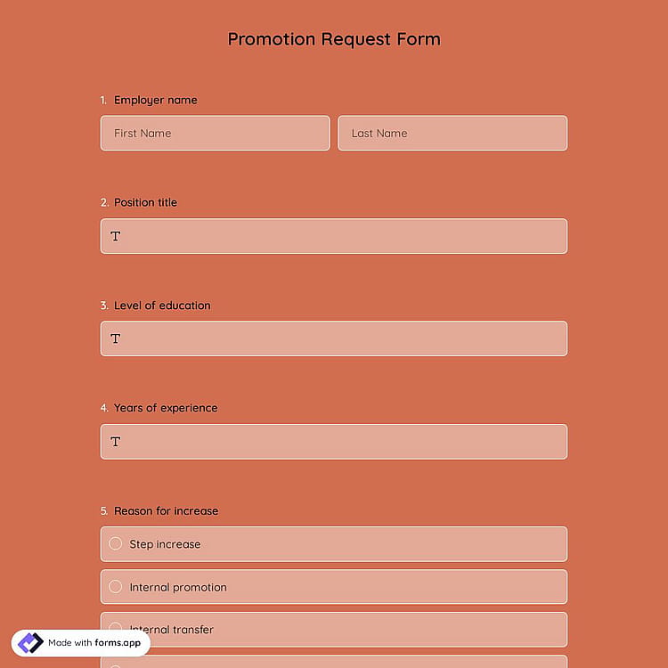 Promotion Request Form