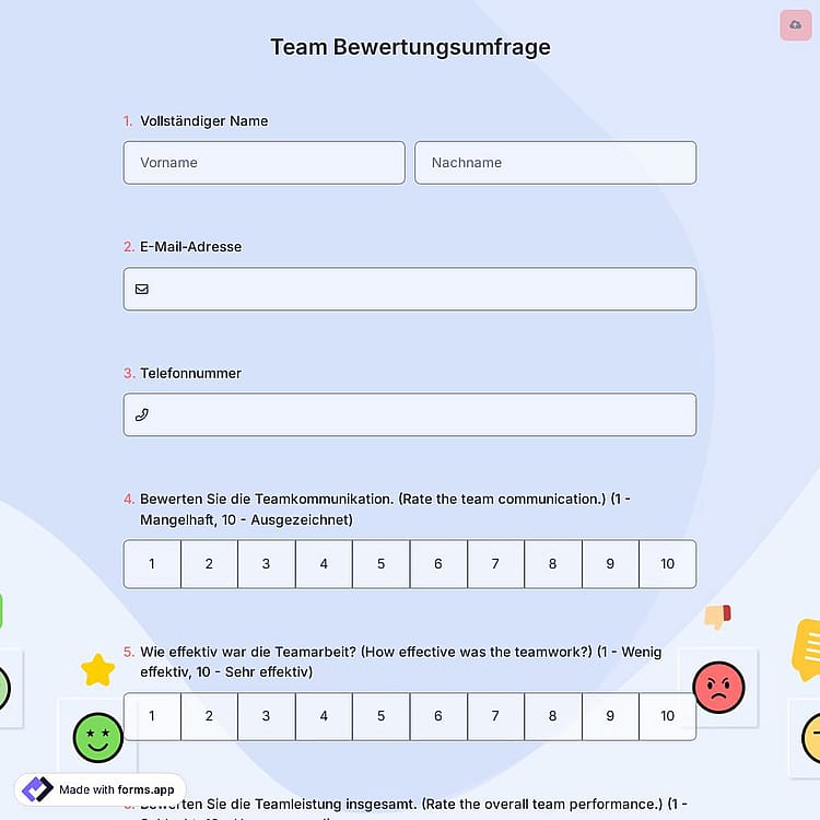 Team Bewertungsumfrage