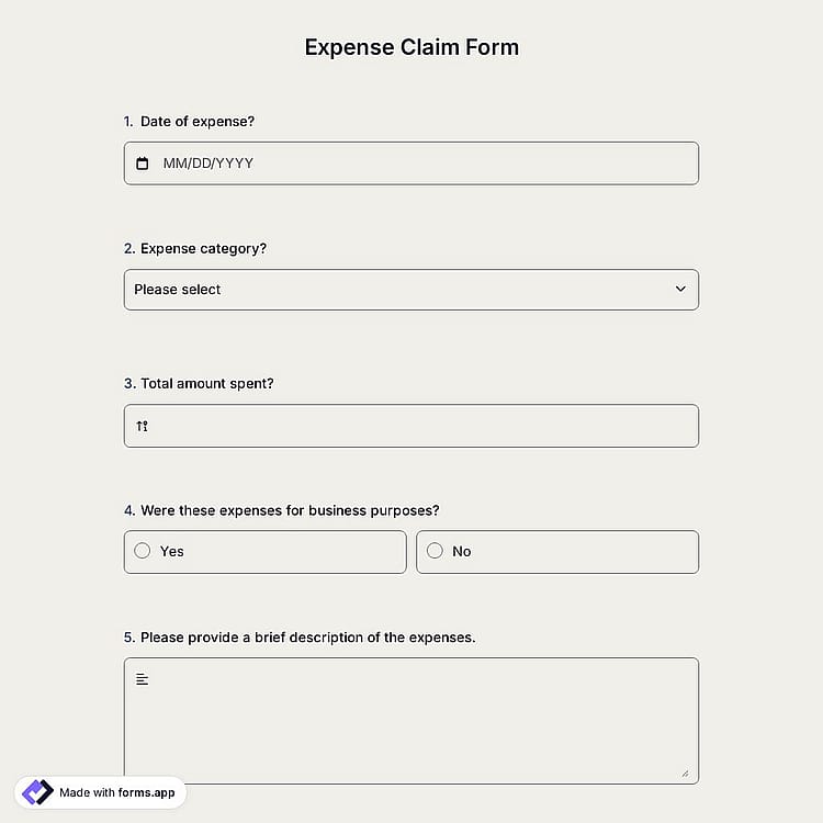 Expense Claim Form