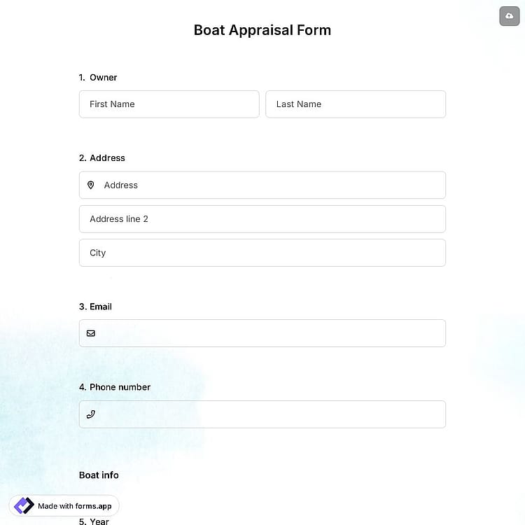 Boat Appraisal Form