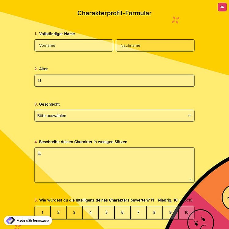 Charakterprofil-Formular