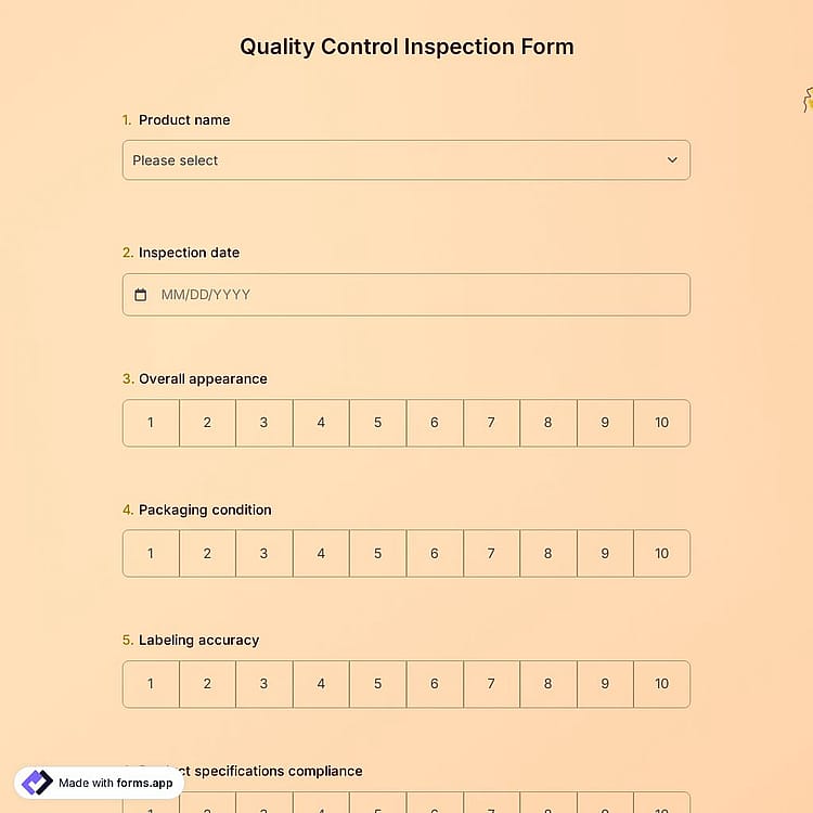 Quality Control Inspection Form