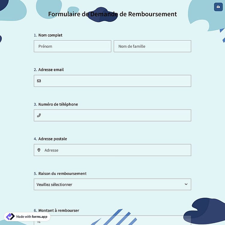 Formulaire de Demande de Remboursement de Frais