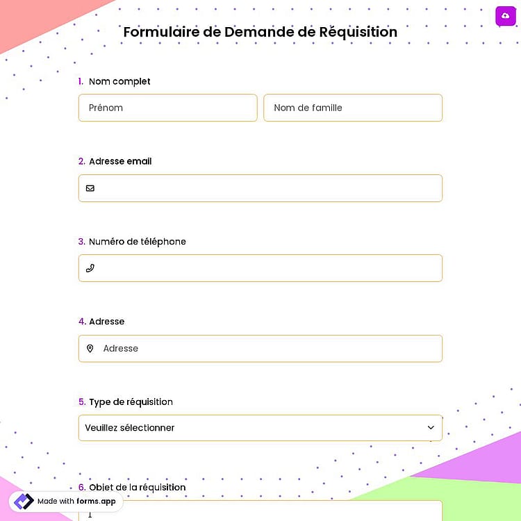 Formulaire de Demande de Réquisition