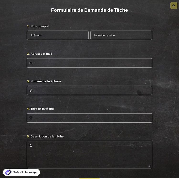 Formulaire de Demande de Tâche