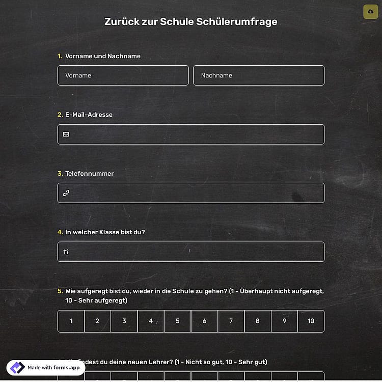 Zurück zur Schule Schülerumfrage