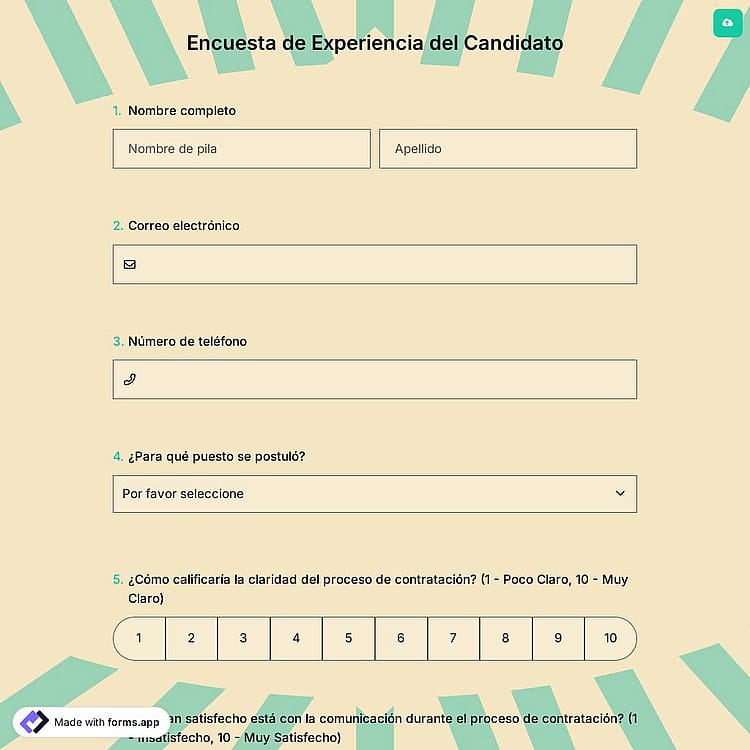 Encuesta de Experiencia del Candidato