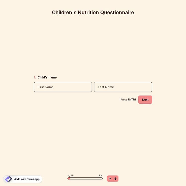 Children’s Nutrition Questionnaire