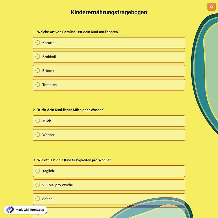 Kinderernährungsfragebogen