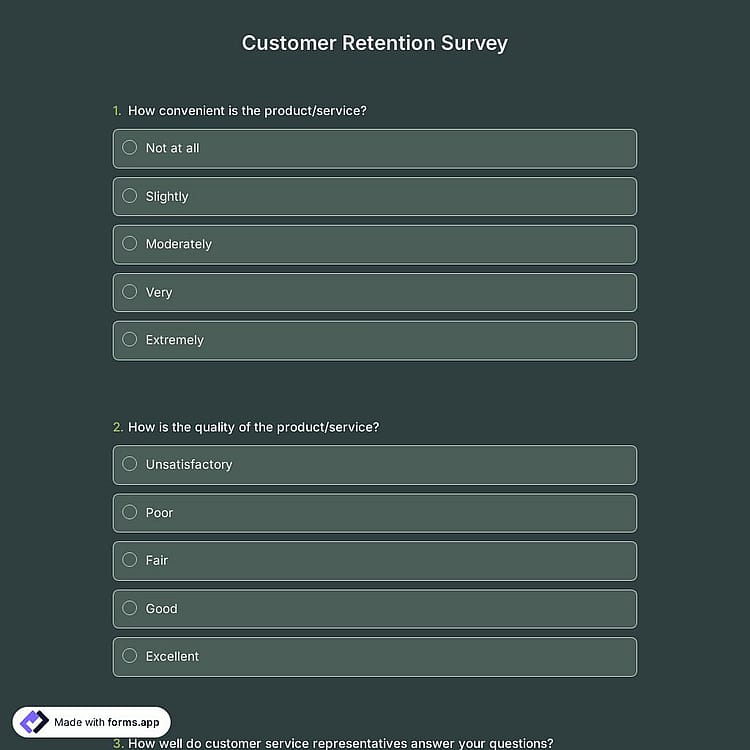 Customer Retention Survey