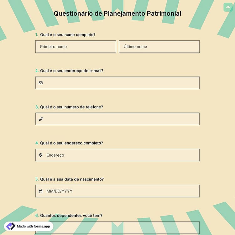 Questionário de Planejamento Patrimonial