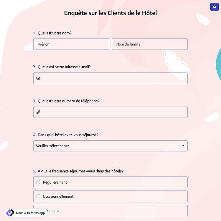 Enquête sur les Clients de le Hôtel