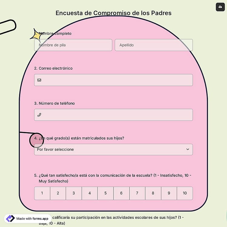 Encuesta de Compromiso de los Padres