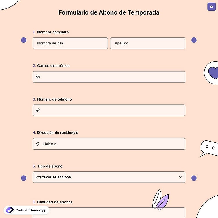 Formulario de Abono de Temporada